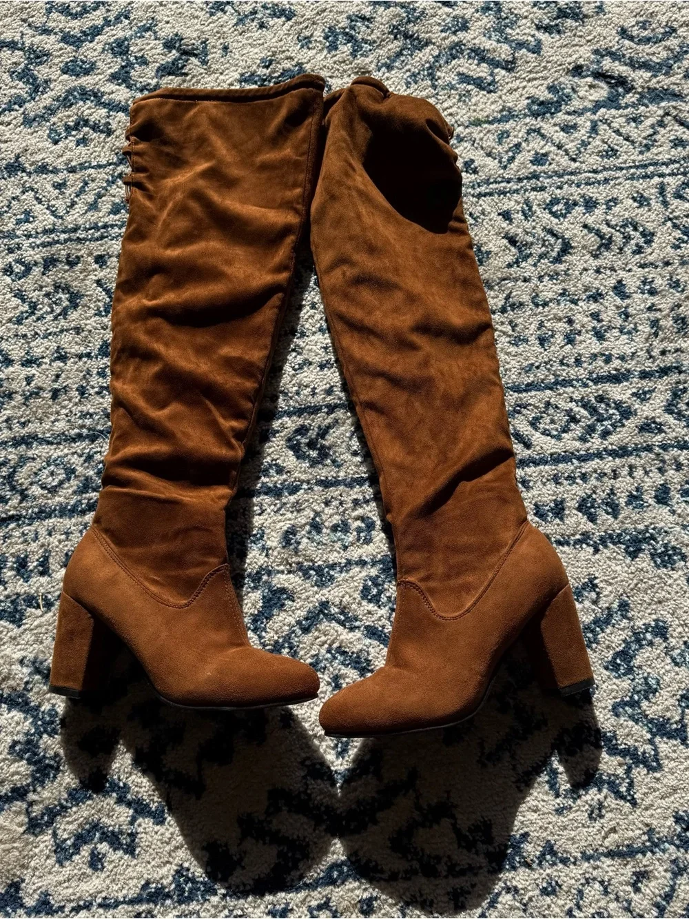 Women's Over-the-Knee Block Heel Boots - Brown